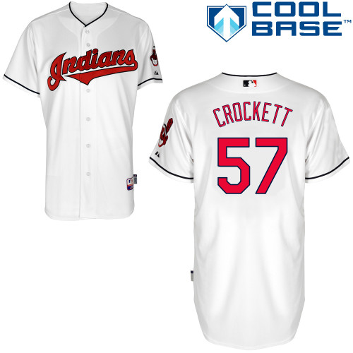 Kyle Crockett #57 MLB Jersey-Cleveland Indians Men's Authentic Home White Cool Base Baseball Jersey